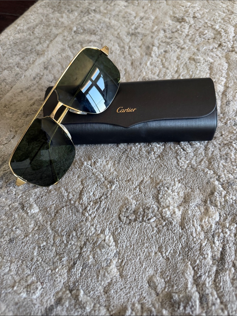 Cartier Gold Sunglasses with Green Lenses